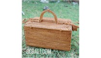 cosmetic handbag full handmade woven ata grass ethnic style